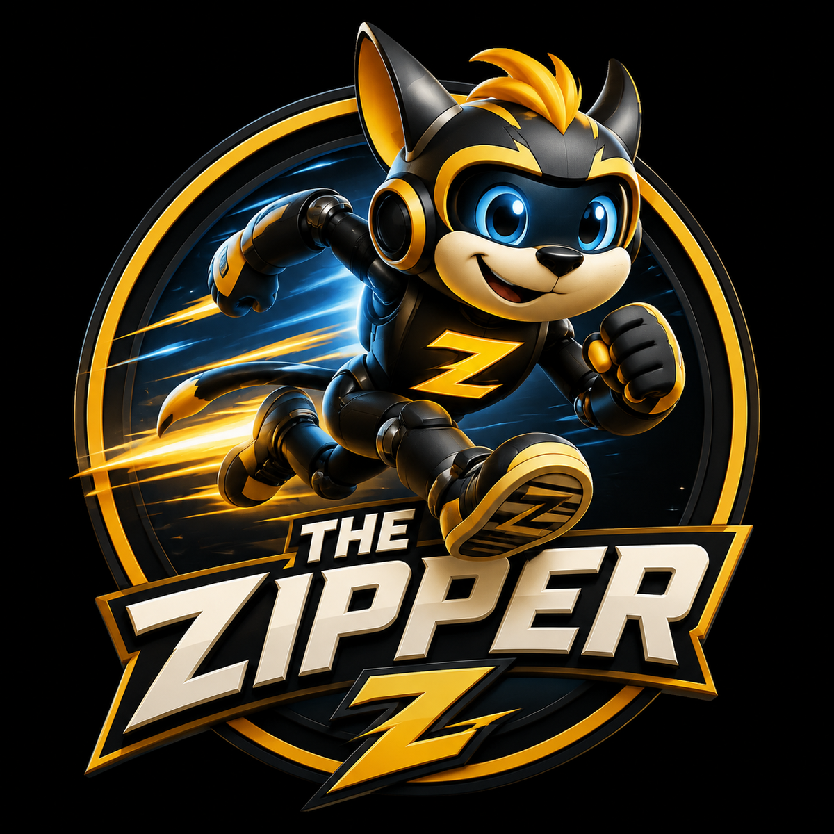 The Zipper Lead Growth Bot mascot and logo